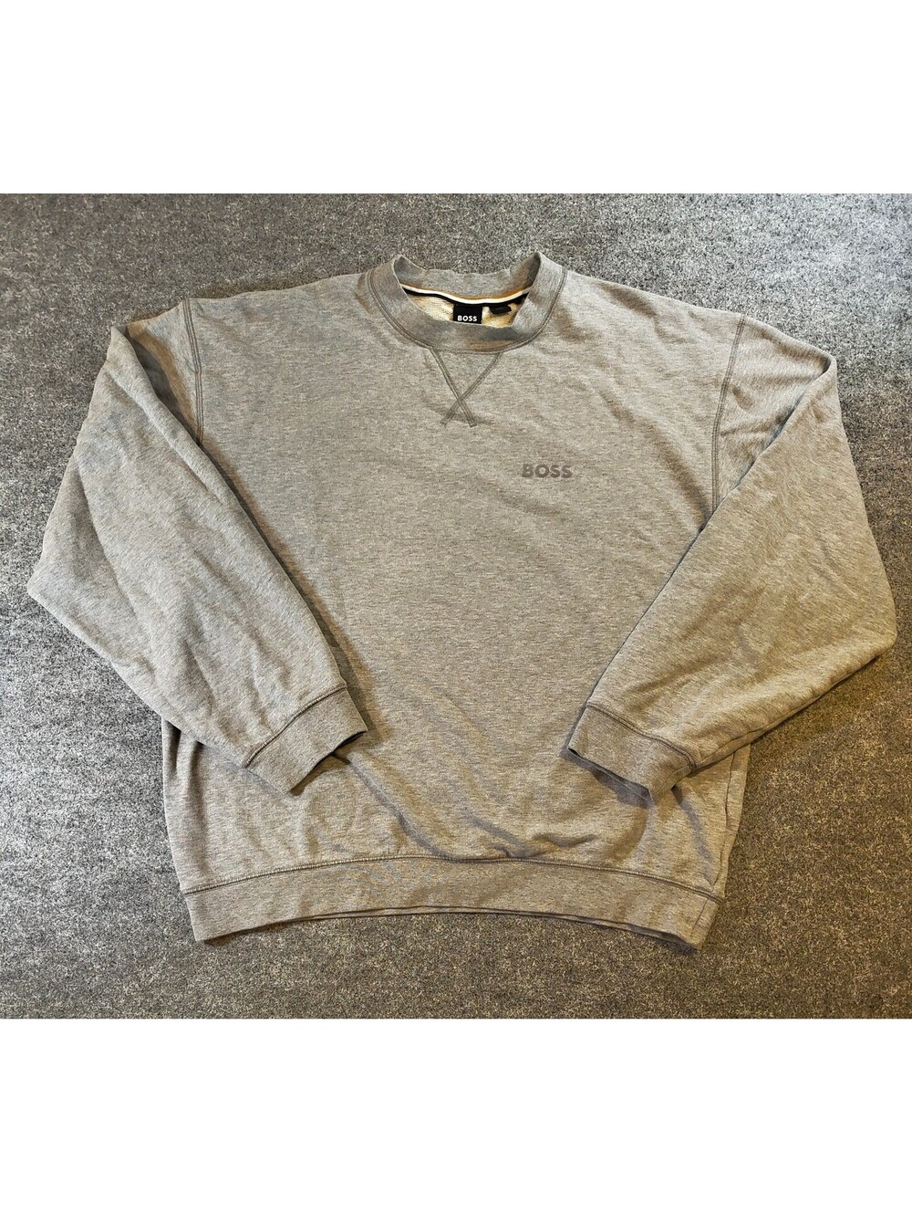 BOSS Homewear Sweatshirt Men’s Large Gray Crewneck Logo Casual Loungewear